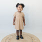 Cafe Short Sleeve Button Ribbed Organic Cotton Dress