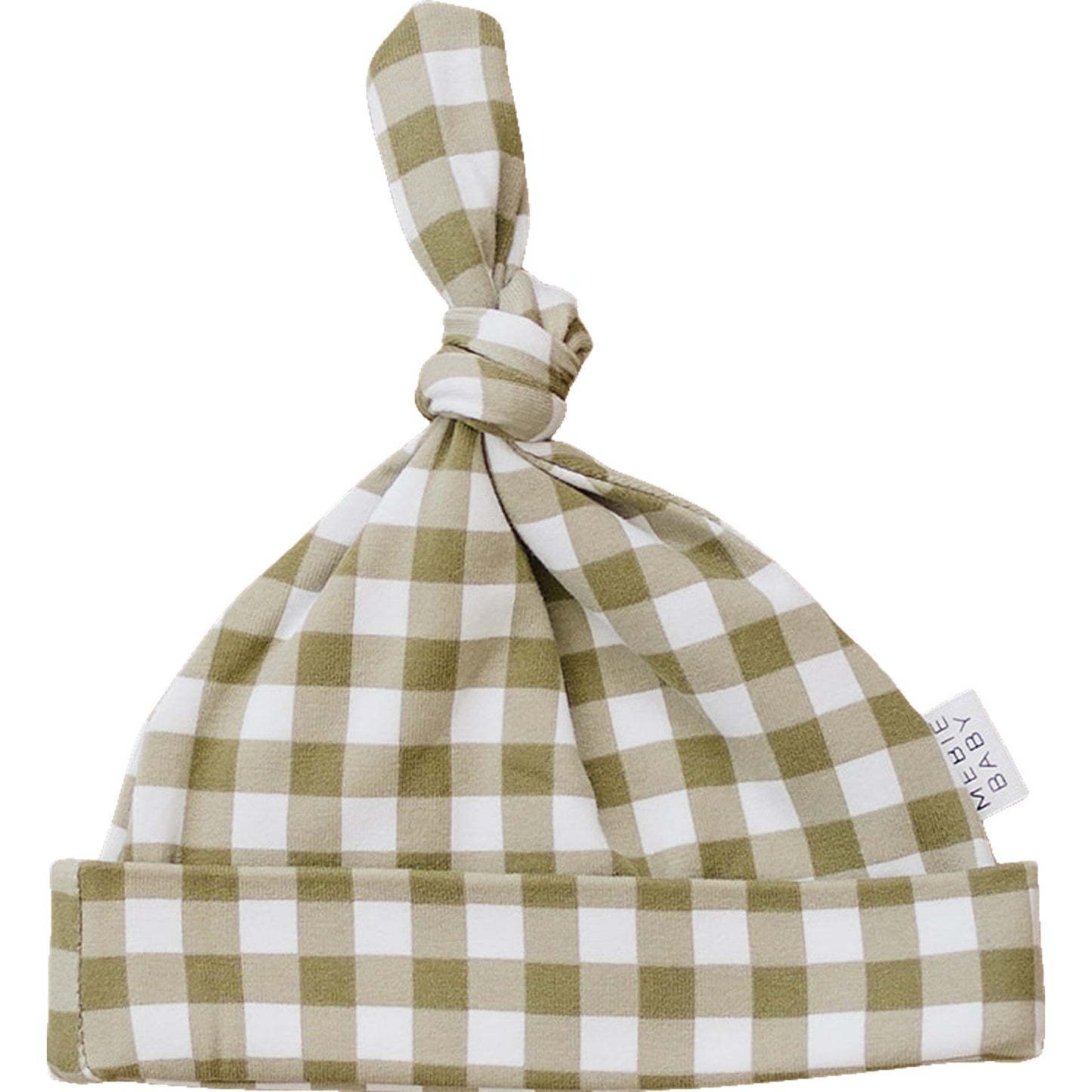 Green Gingham Newborn Knot Hat
