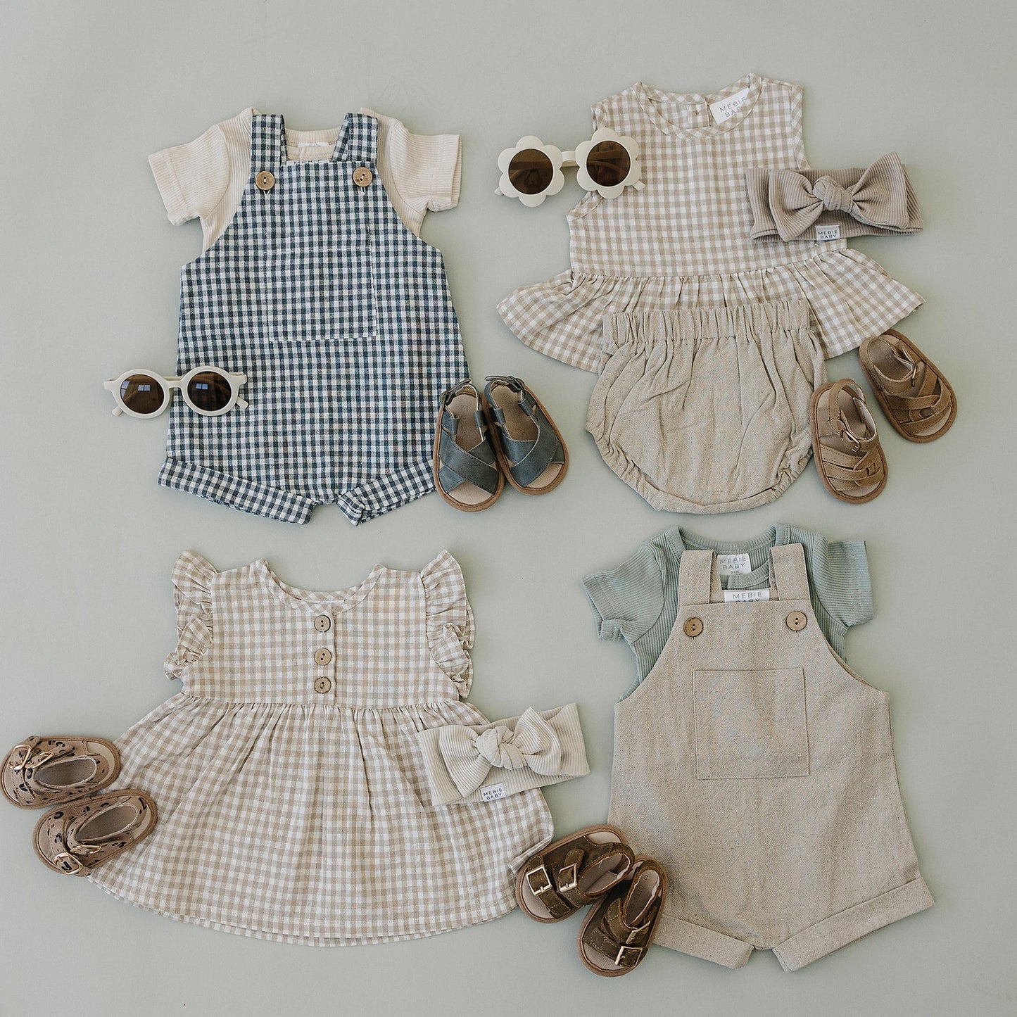 Gingham Ruffle Linen Dress
