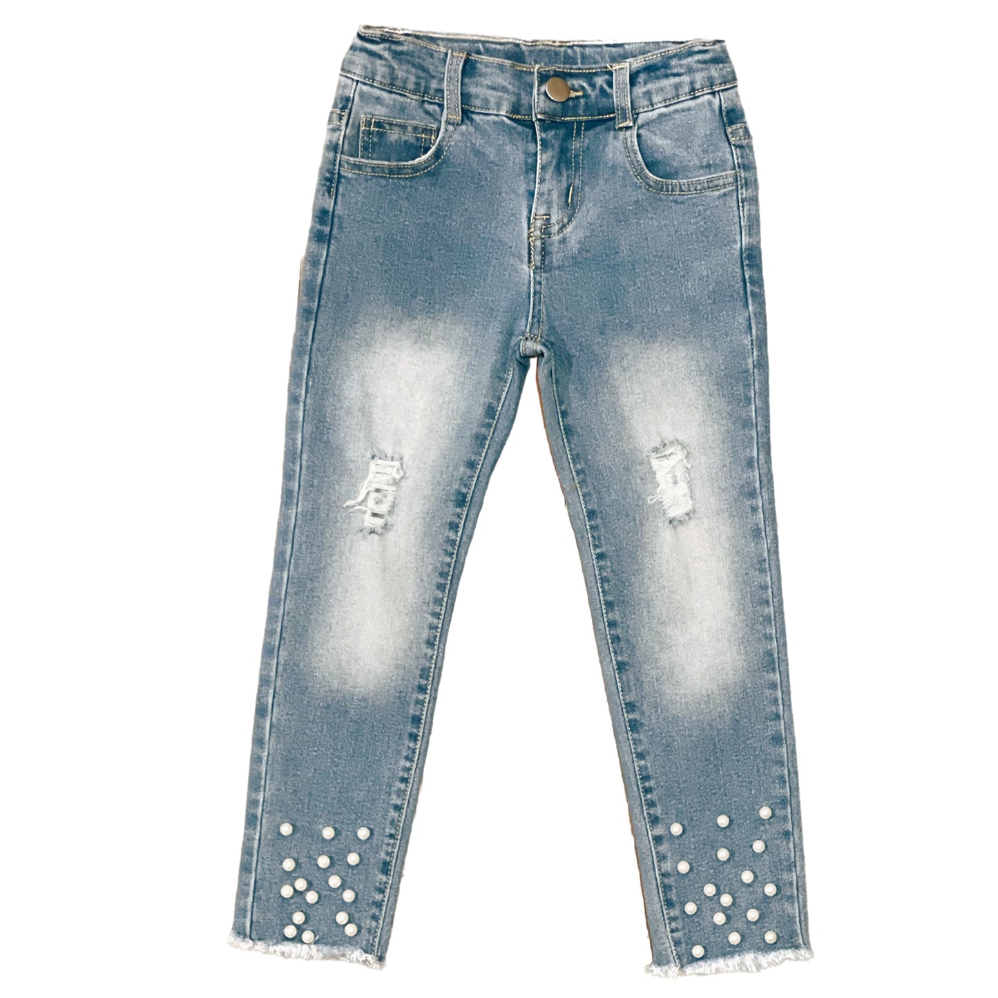 Pearl Detail Skinny Jeans