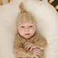 Light Mustard Strokes Newborn Knot Hat