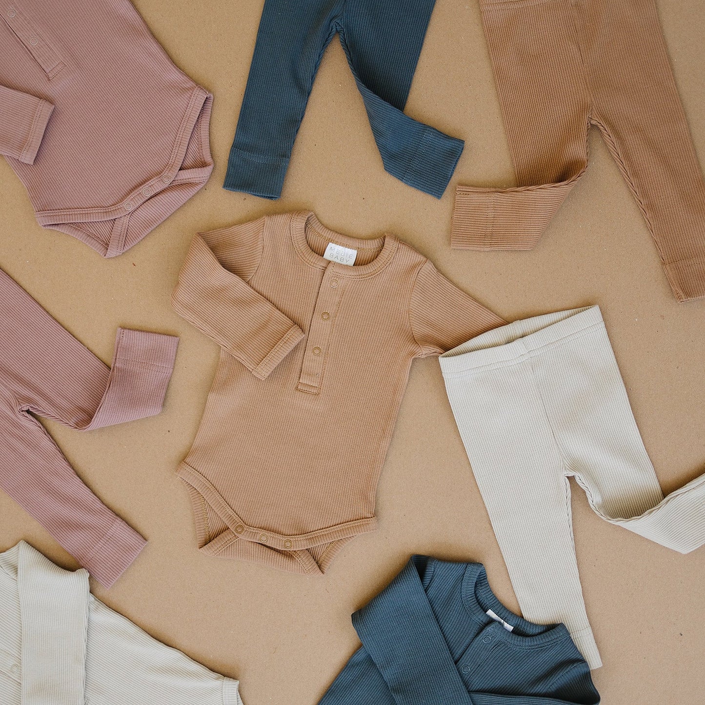 Mustard Organic Snap Long Sleeve Ribbed Bodysuit