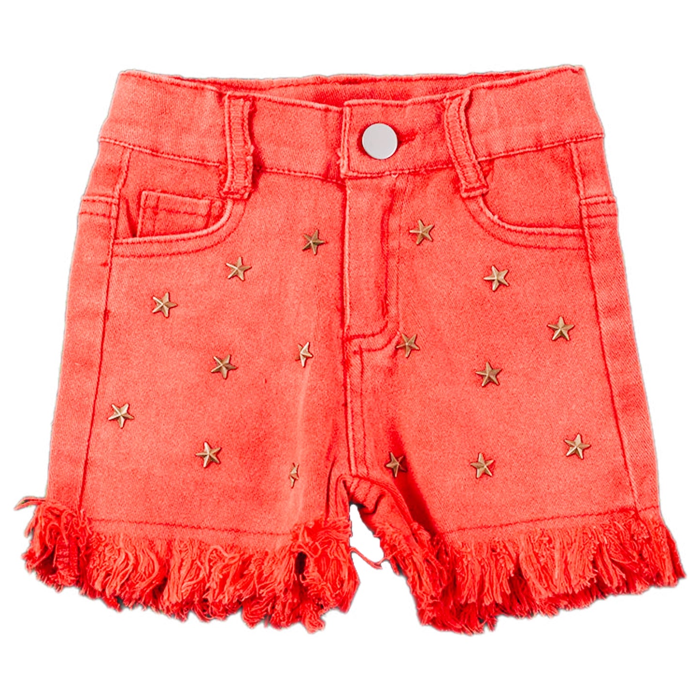 Distresses Hem Stud Shorts