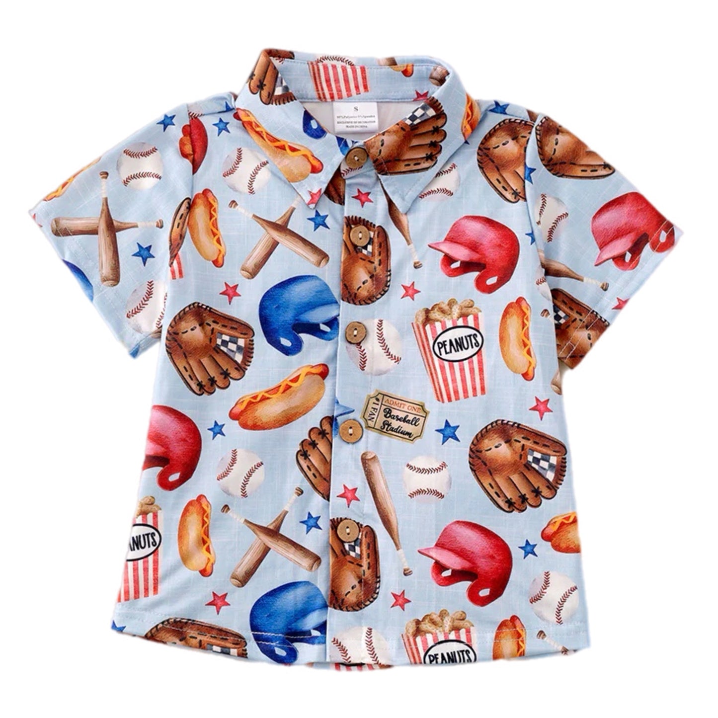 Baseball Print Button Down