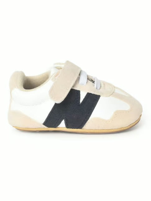 Off White Sneakers w/ Blue Design