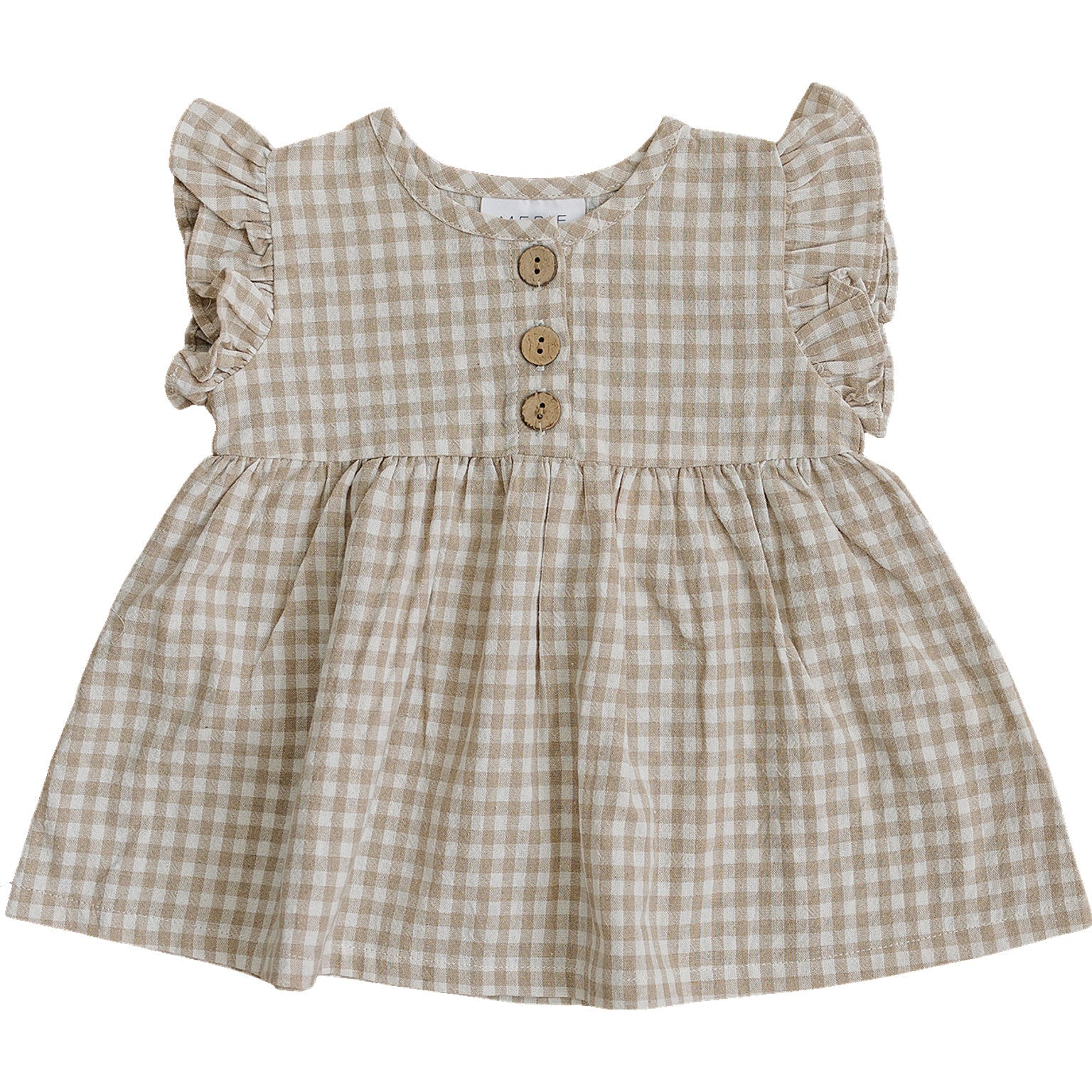 Gingham Ruffle Linen Dress – Picky Piglet