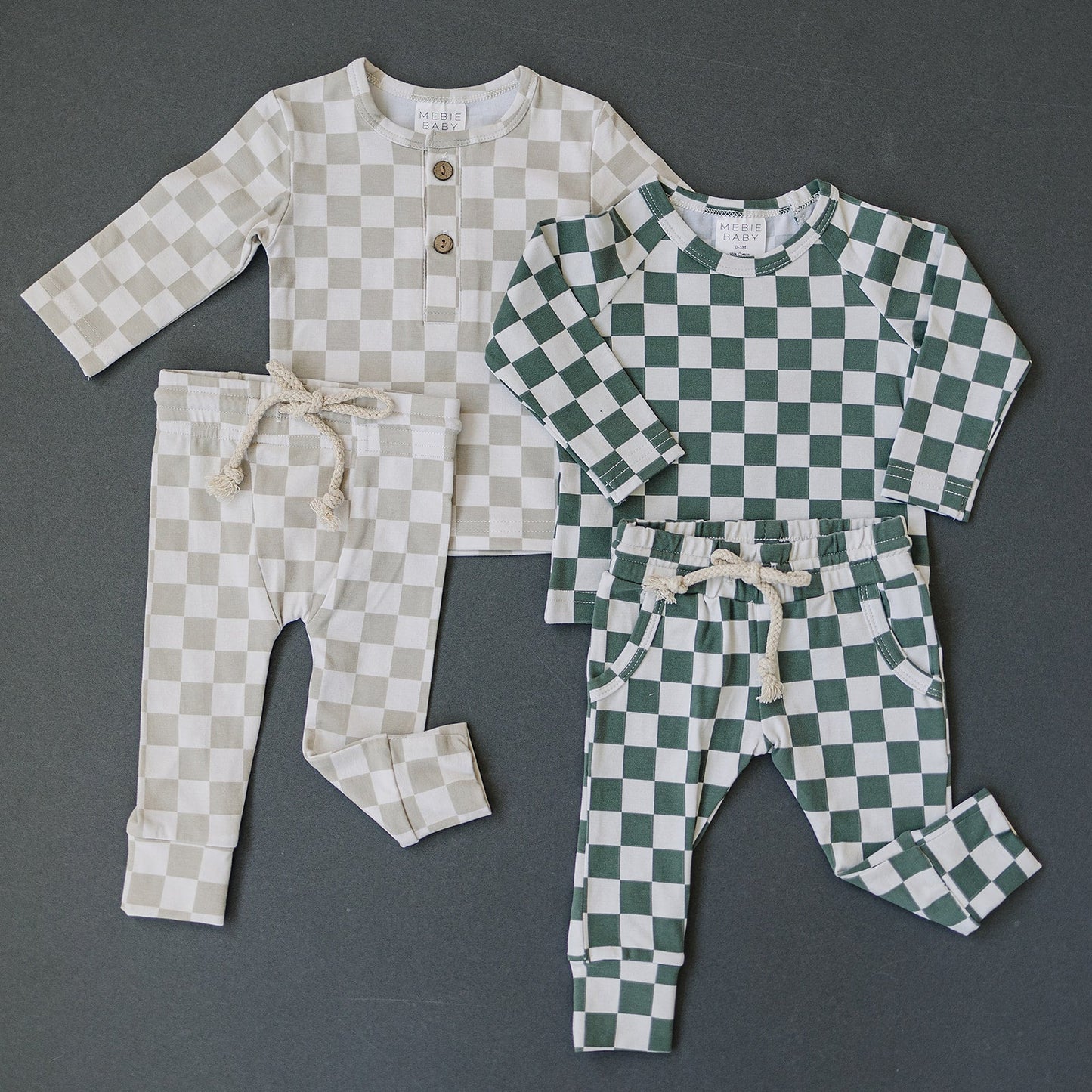 Green Checkered Two-piece Pocket Set