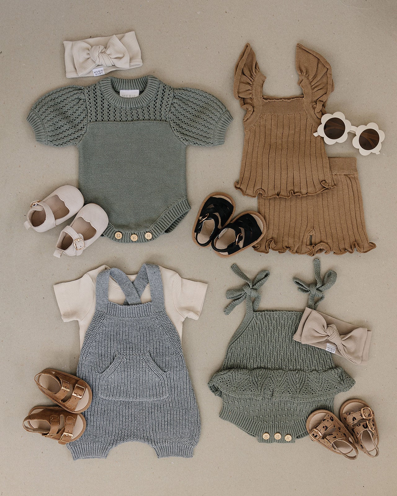 Sage Knit Shirt Romper