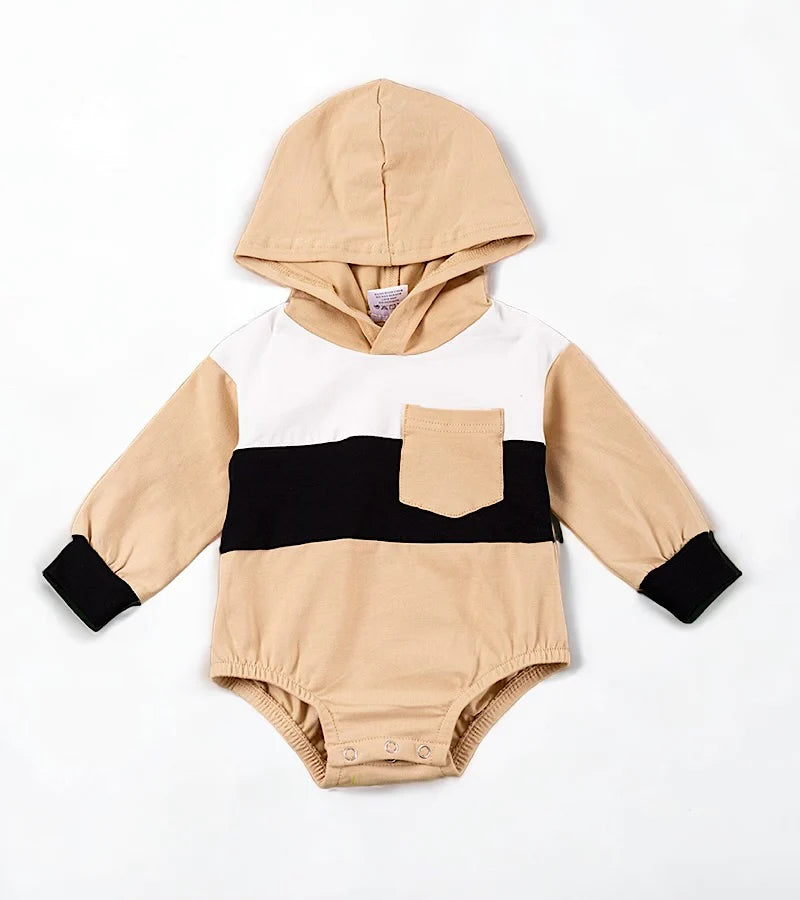 Color Block Hooded Onesie