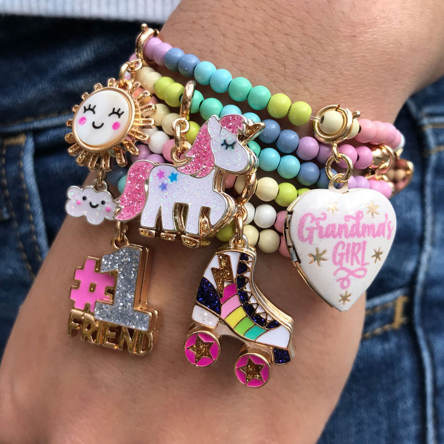 Gold Rollerskate Charm