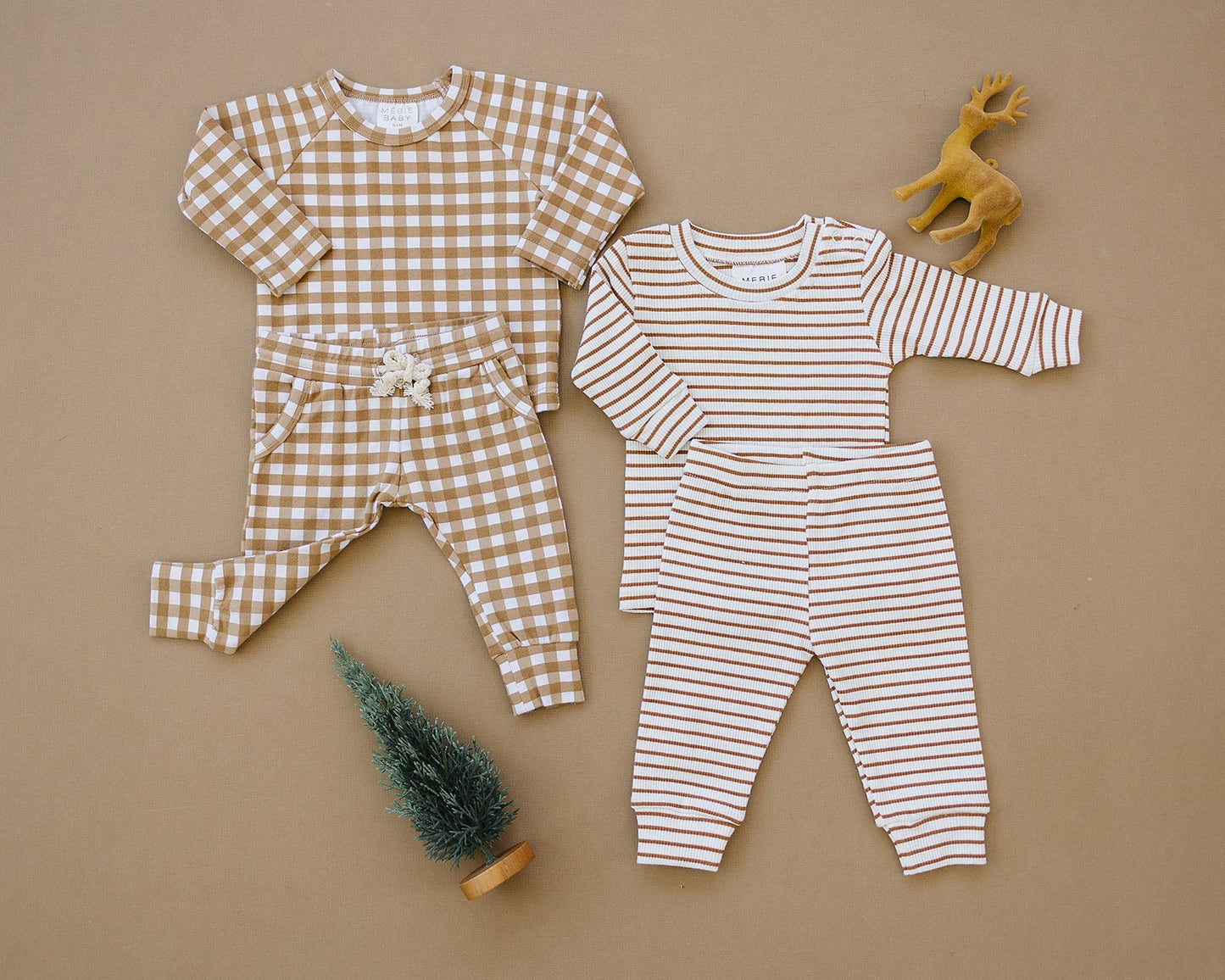Mustard Gingham Two-piece Pocket Set