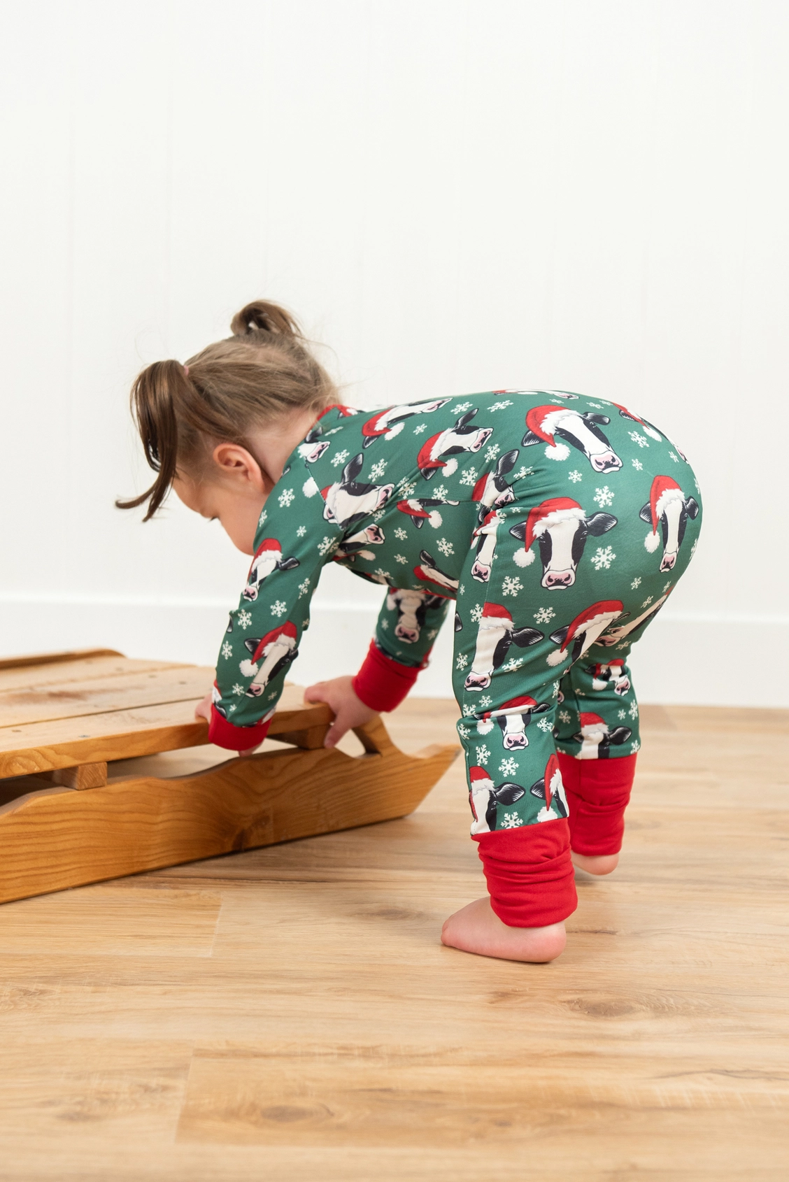 Santa Cows Christmas Bamboo Baby Zippy