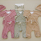 Red Gingham Cotton Layette Set