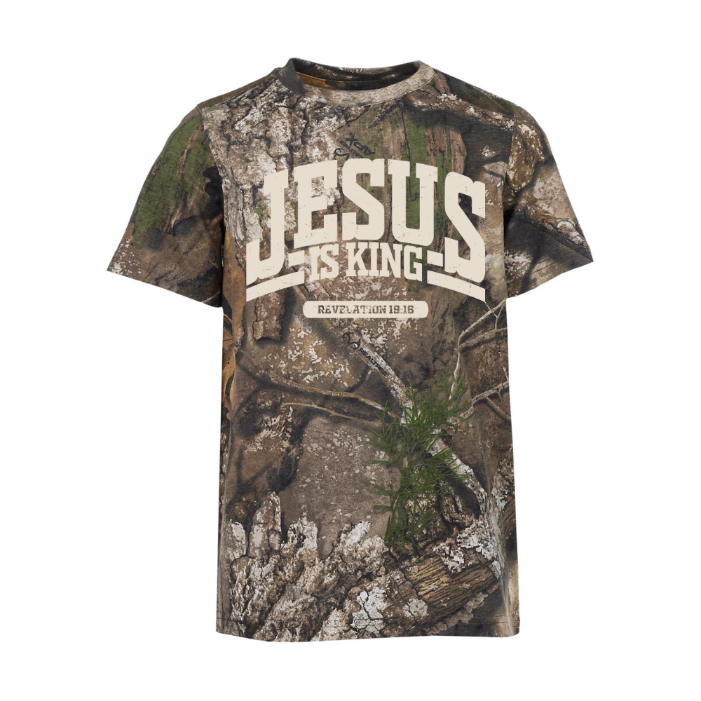 Camo Jesus is King Tee