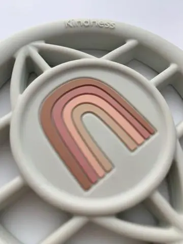 Rainbow World Teether with clip -Sea Salt