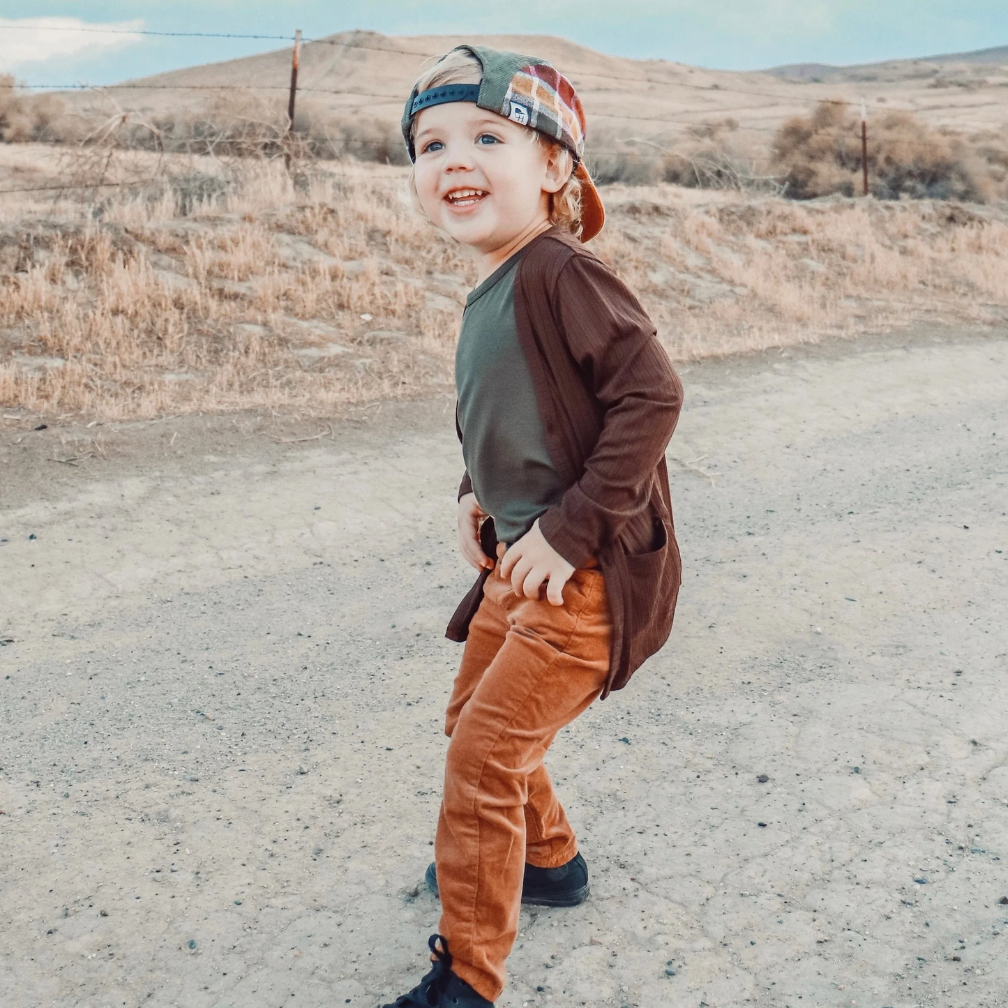 GH Corduroy Olive 5 Panel Trucker
