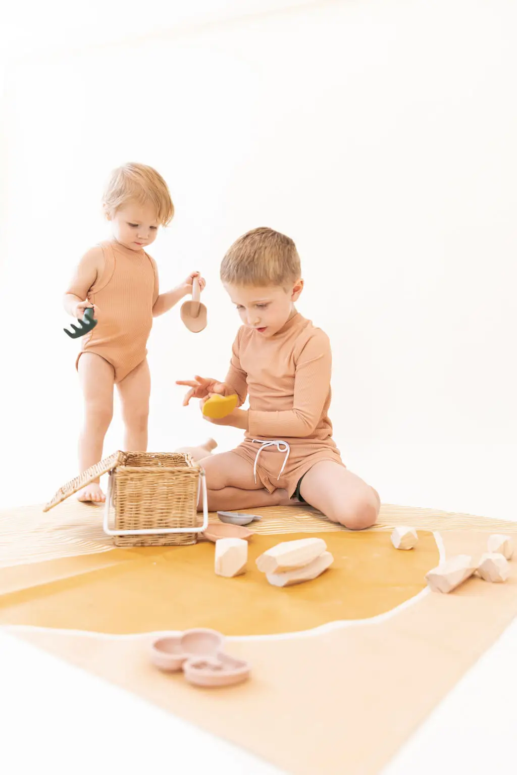 Ribbed One Piece In Cantaloupe Orange