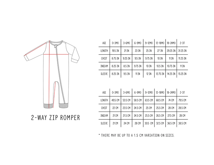 2-Way Zip Romper - Strawberry