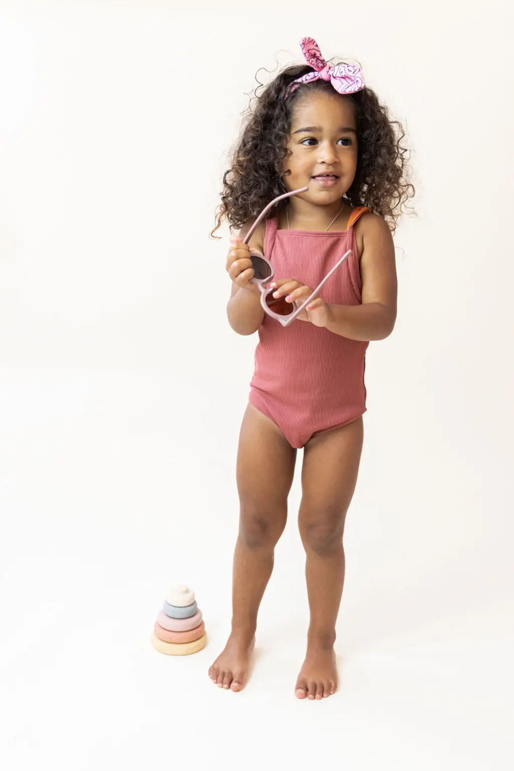 Ribbed One Piece In Sandstone Red