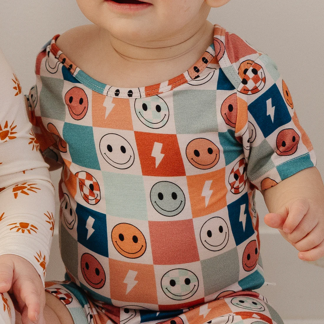 Retro Smiley Bamboo Onesie