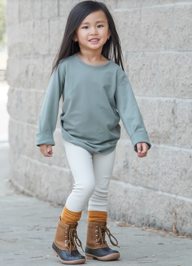 Long Sleeve Basic Tee - Basil