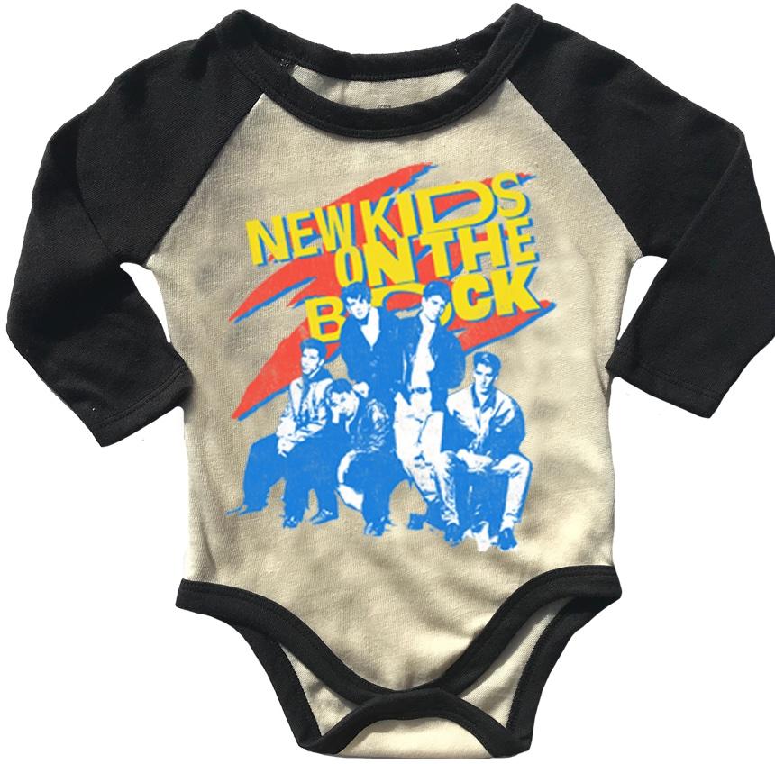 NEW KIDS ON THE BLOCK RAGLAN ONESIE