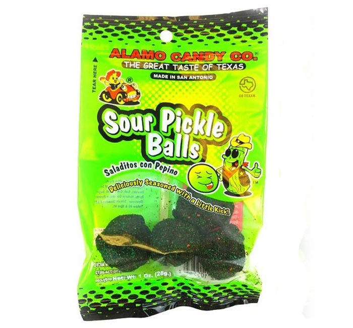ALAMO CANDY PEG BAG SOUR PICKLE BALLS