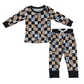 Blue character checkered pj set