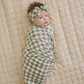 Light Green Checkered Bamboo Head Wrap