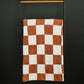 Rust Checkered Plush Blanket