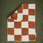 Rust Checkered Plush Blanket