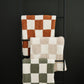 Rust Checkered Plush Blanket
