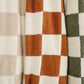 Rust Checkered Plush Blanket
