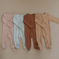Pale Pink Organic Cotton Ribbed Zipper