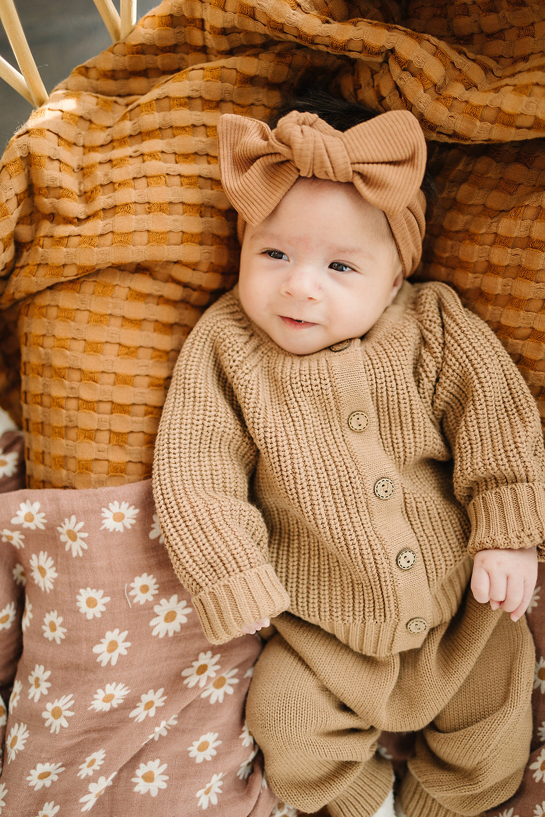 Mustard Organic Cotton Ribbed Head Wrap