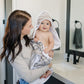 Grey Dash Muslin Hooded Towel