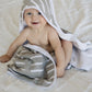 Grey Dash Muslin Hooded Towel