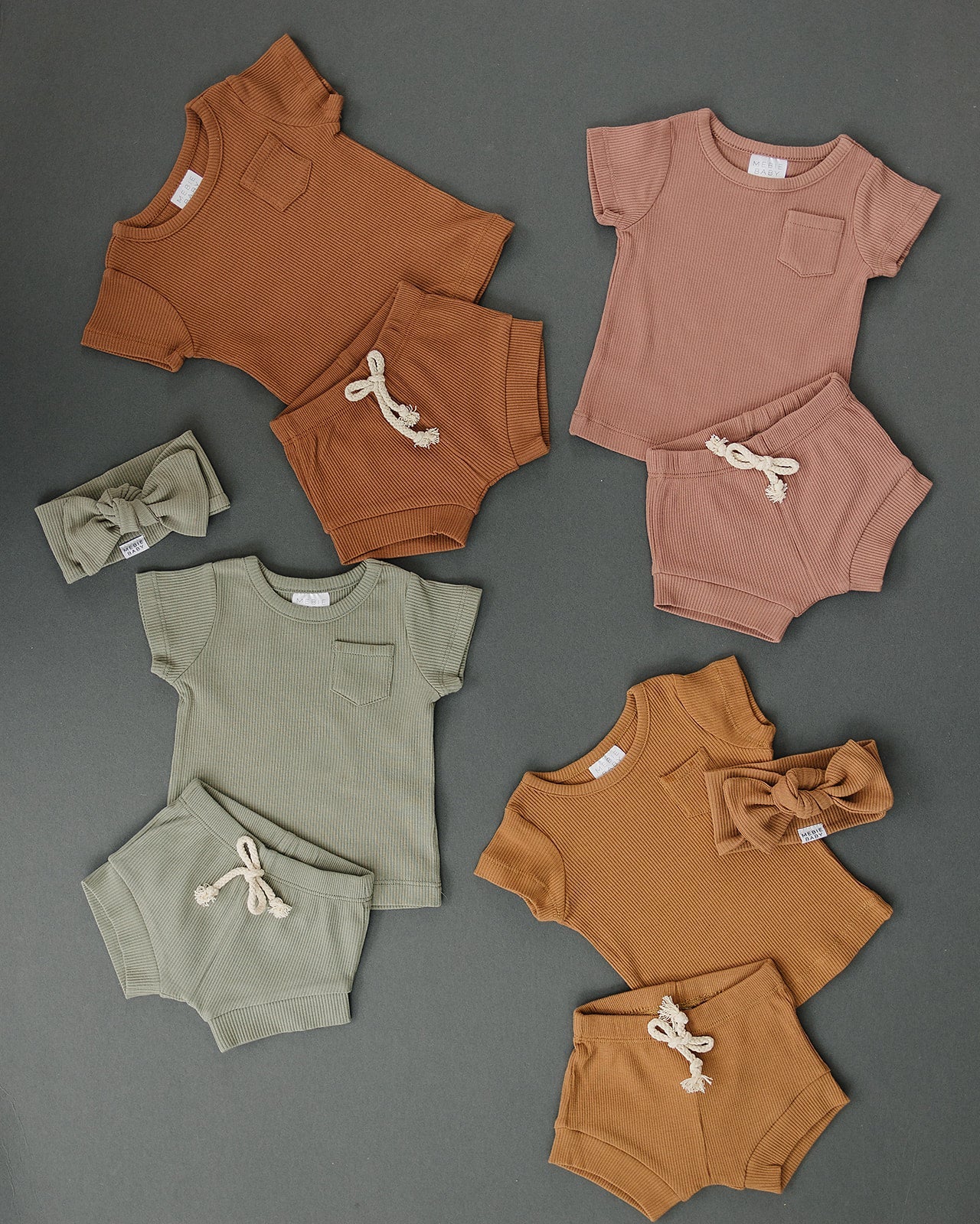 Rust Organic Cotton Ribbed Short Set