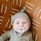Green Organic Ribbed Newborn Knot Hat