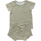 Olive Stripe Short Set