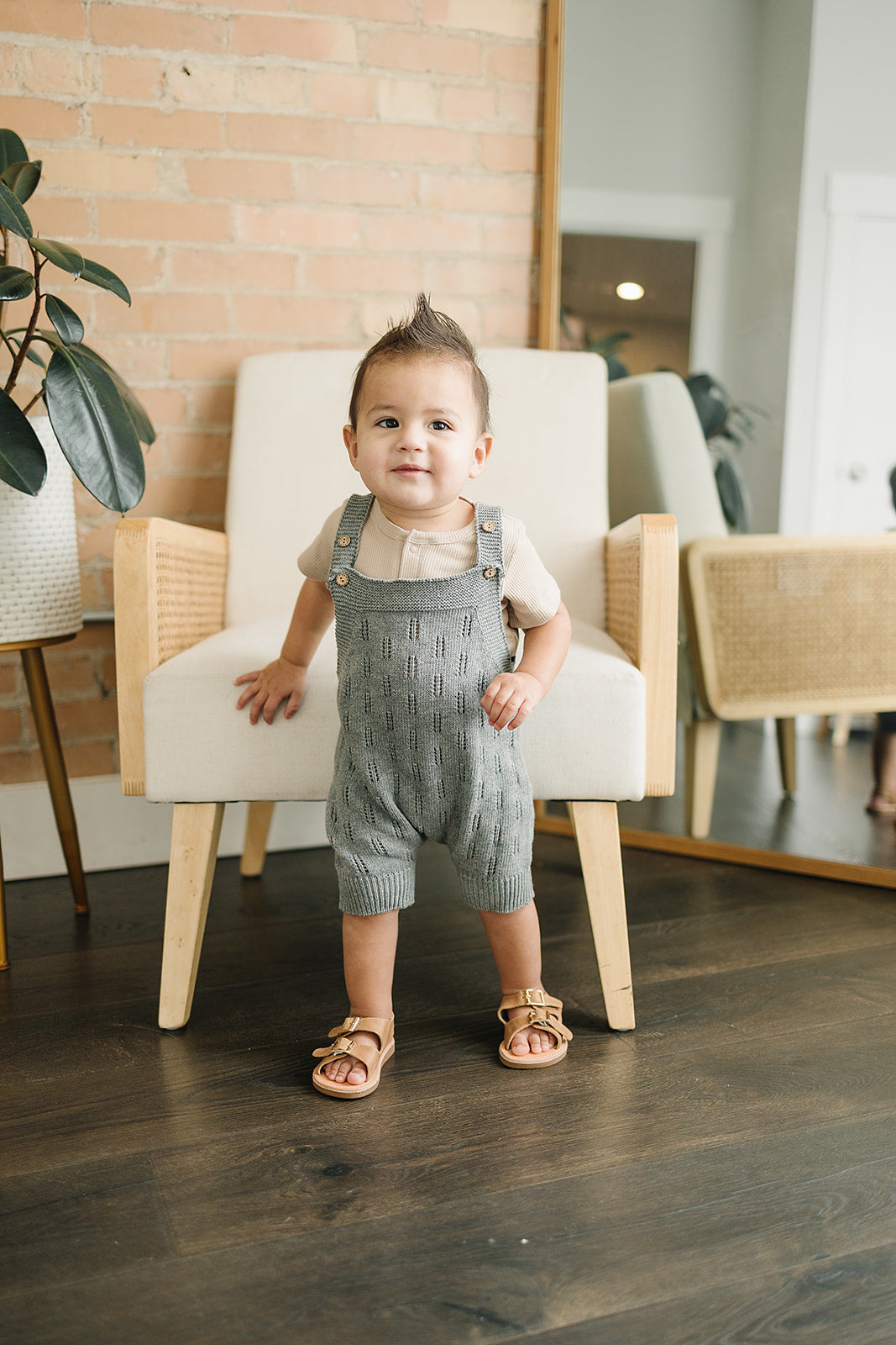 Grey Embellished Short Knit Romper