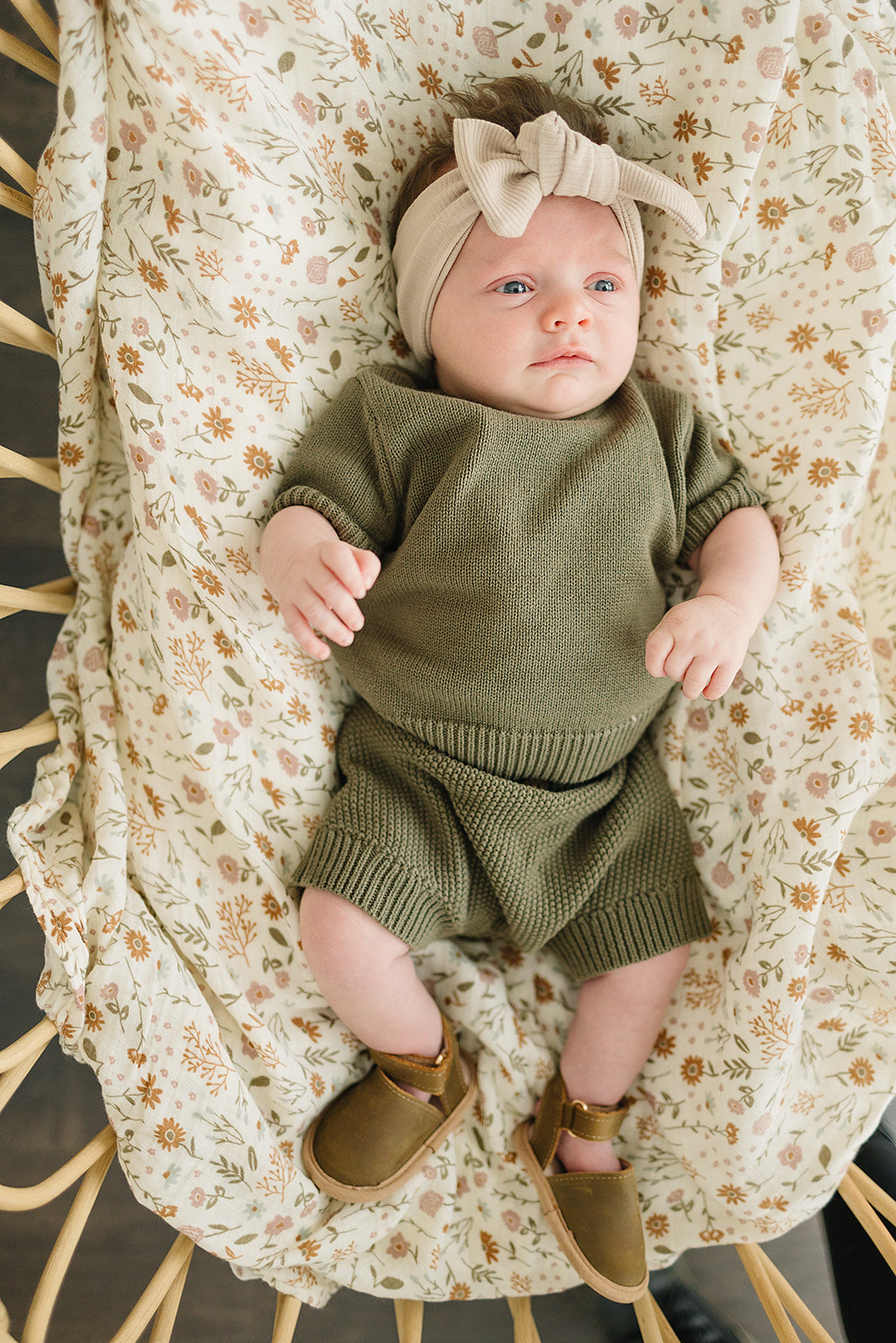 Winter Green Button Top + Short Knit Set