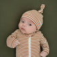 Rust Stripe Newborn Knot Hat
