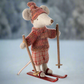 Winter mouse with ski set, Big sister - Rose