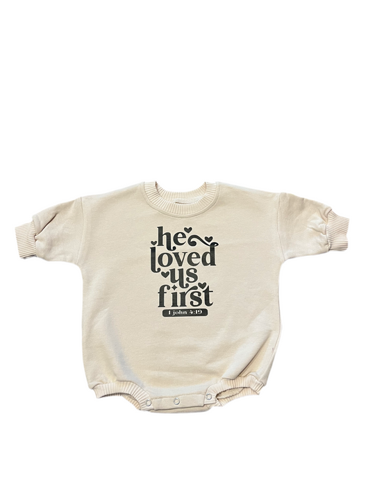 He loved us first onesie
