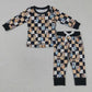 Blue character checkered pj set