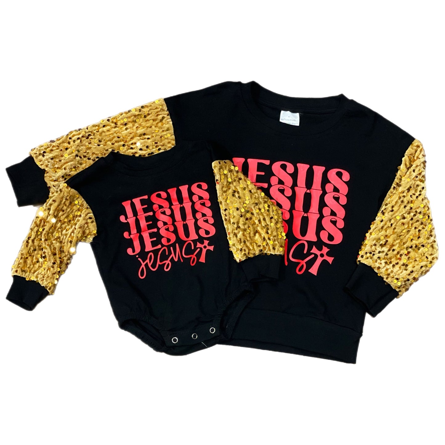 Jesus Sequin Sleeve