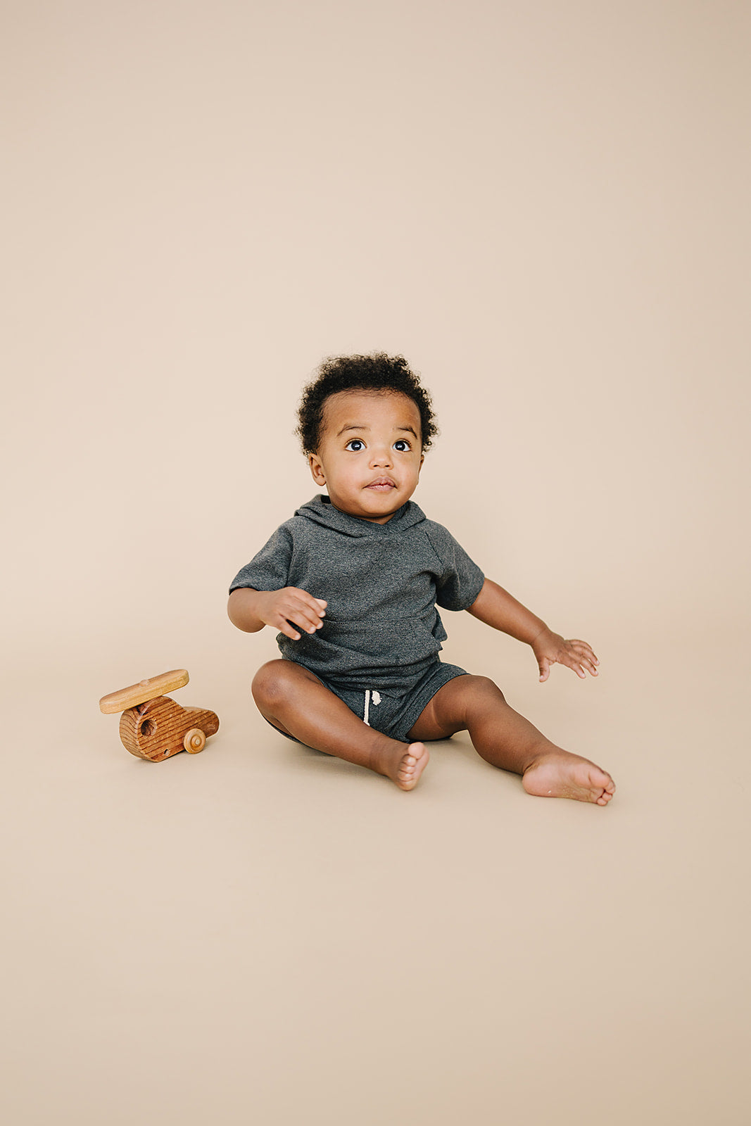 Charcoal Short Sleeve Hoodie