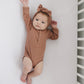 Dusty Rose Organic Snap Long Sleeve Ribbed Bodysuit