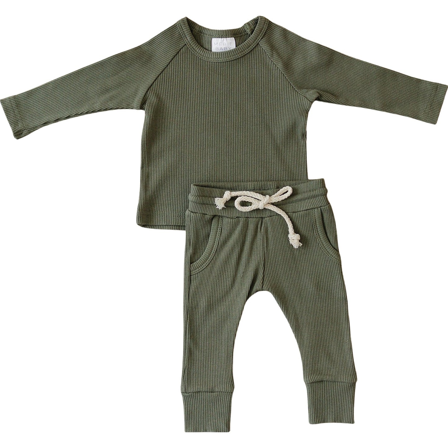 Winter Green Organic Cotton Ribbed Pocket Set